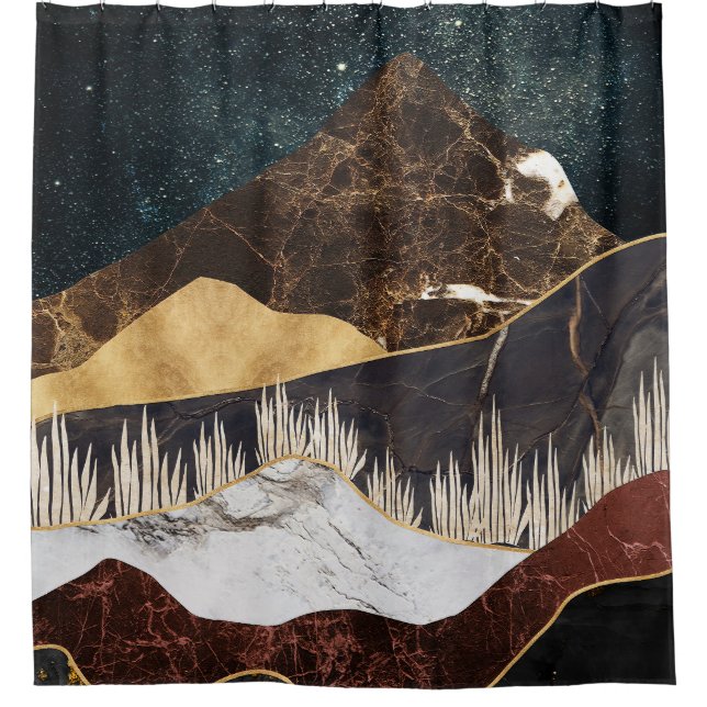Golden Marble Mountain Under Starry Sky (Front)