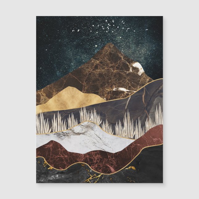 Golden Marble Mountain Under Starry Sky (Front)