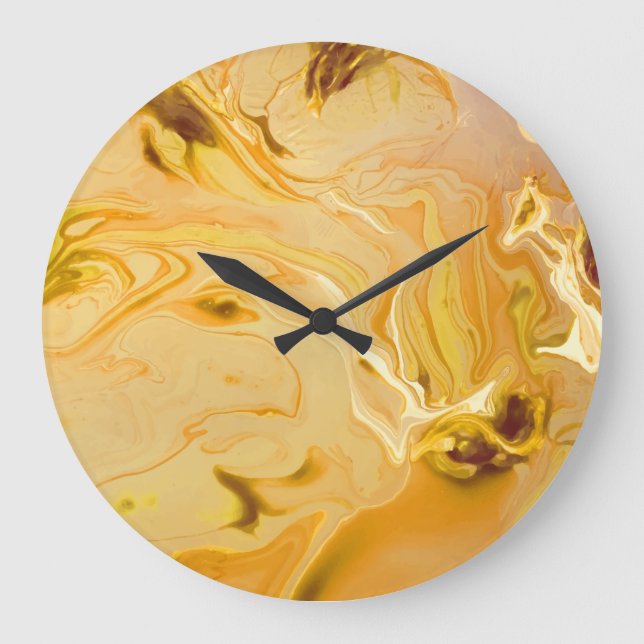Golden Marble Texture Large Clock (Front)