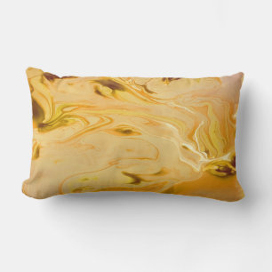 Golden Marble Texture Lumbar Pillow