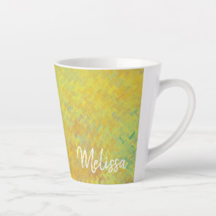 Golden Marbled Paper Look Personalized Latte Mug