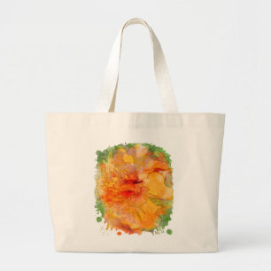 Golden Marigold Watercolor Large Tote Bag