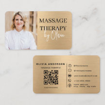 Golden Massage Therapist QR Code Wellness Spa 