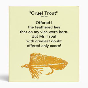 "Golden Matuka-CRUEL TROUT" Fly Fishing Journal Binder