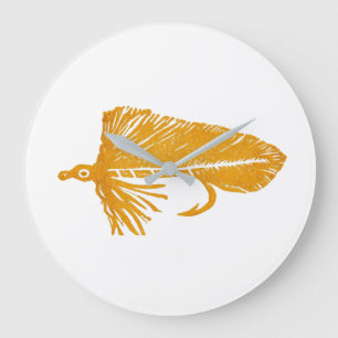 Golden Matuka streamer fly tying & fishing Large Clock