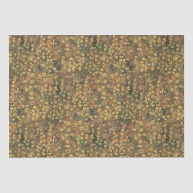 Golden Meadow, abstract floral, olive green yellow Tissue Paper (Front)