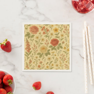 Golden Meadow Wildflower – Seamless Vintage Napkin