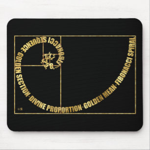 Golden Mean, Fibonacci Spiral Mouse Pad