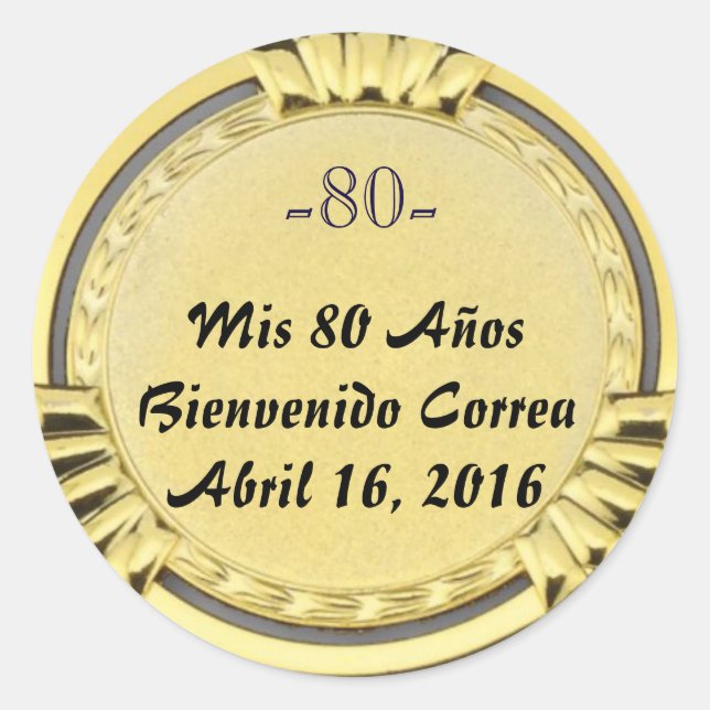 golden-medal sticker or birthday (Front)