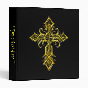 Golden Medieval Cross Binder