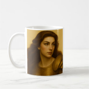 Golden Medieval Warrior Woman Coffee Mug