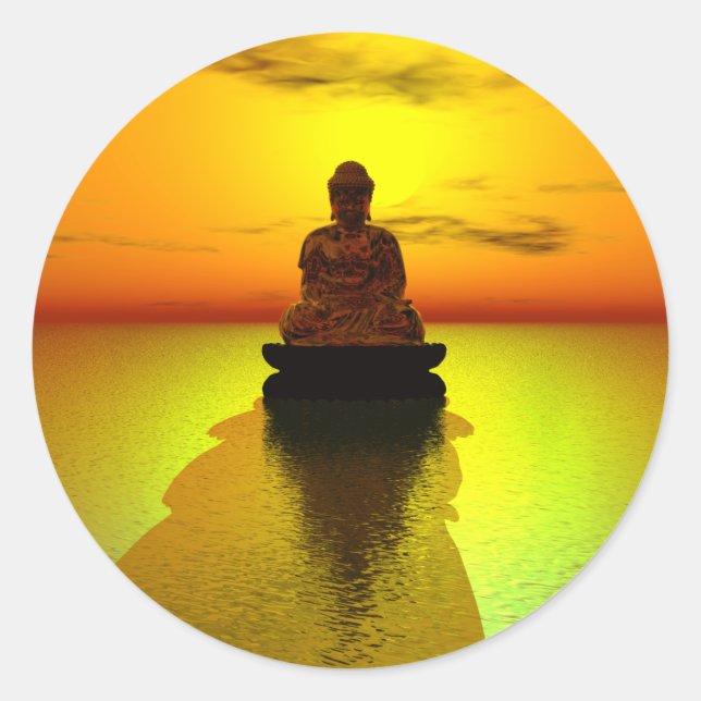 Golden Meditation 3 Classic Round Sticker (Front)