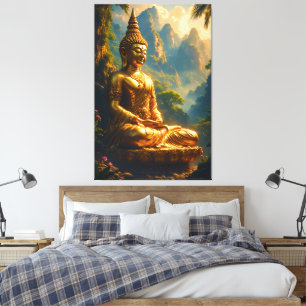 Golden Meditation in the Thai Peaks Canvas Print