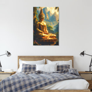 Golden Meditation in the Thai Peaks Canvas Print