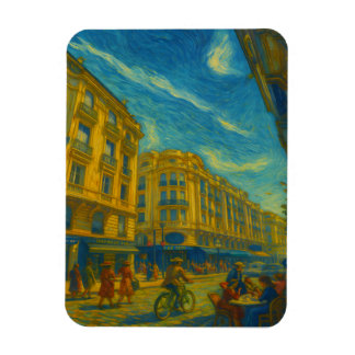 Golden Mediterranean City Vibes – Vibrant Urban Ar Magnet