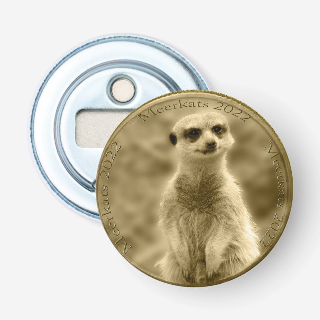 Golden Meerkat 2022 Coin, Magnetic Bottle Opener (Front)