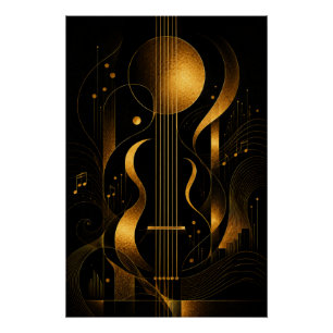 Golden Melody Art Poster