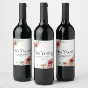"Golden Memories: Celebrating 50 Years of Love" Wine Label