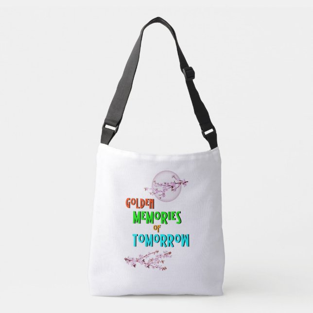 Golden Memories Of Tomorrow blossoms Moon Sakura Crossbody Bag (Front)