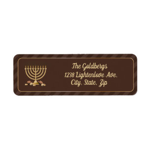 Golden Menorah & Diagonal Stripes