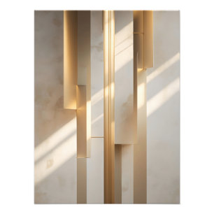 Golden Meridian – Vertical Gold Architectural Photo Print