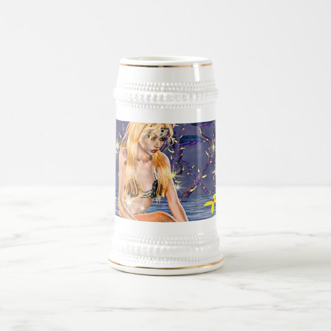 Golden Mermaid Beer Stein (Center)