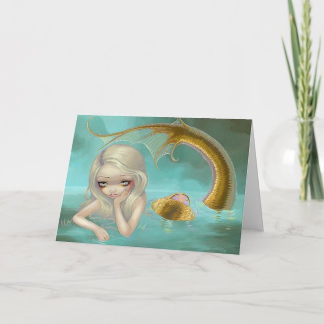 "Golden Mermaid" Greeting Card (Front)