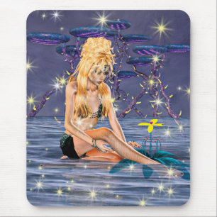Golden Mermaid Mouse Pad