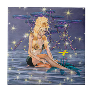 Golden Mermaid Tile