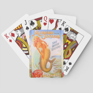 golden mermaids playing cards