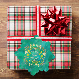 GOLDEN MERRY AND BRIGHT personalized Ornament Card