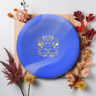 GOLDEN MERRY AND BRIGHT personalized Paper Plate