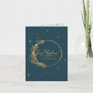 Golden Merry Christmas Card