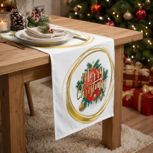 Golden Merry Christmas Table Runner (Creator Uploaded)