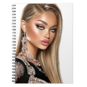 Golden Mesh Glam Girl Spiral Photo Notebook