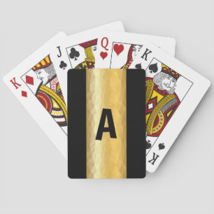 Golden metallic effect initial playing cards