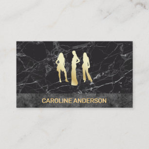 Golden Metallic Models   Black Marble Colour Block Business Card