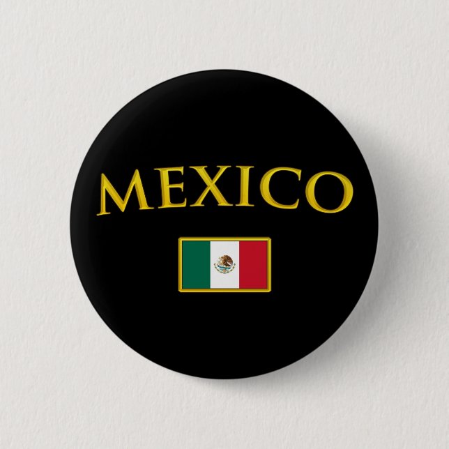 Golden Mexico 2 Inch Round Button (Front)