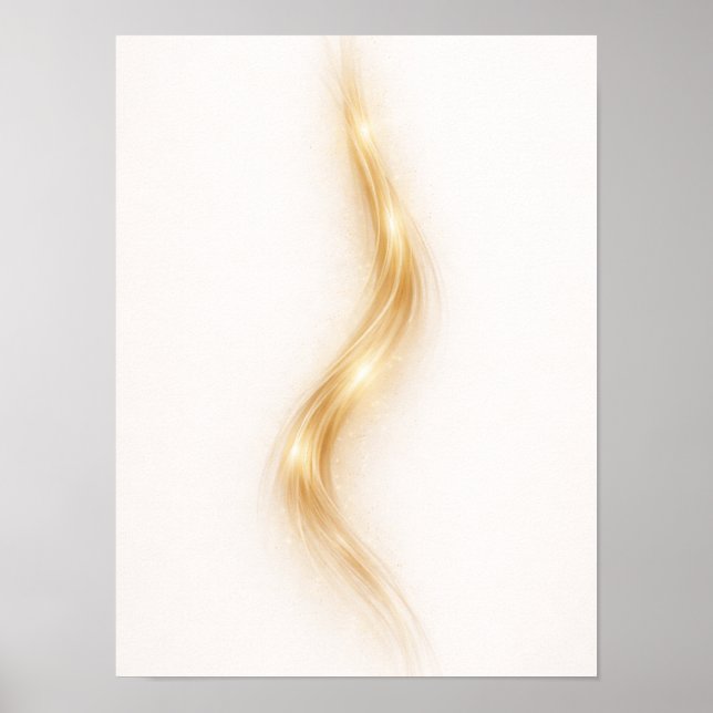 Golden Minimal Flow III Wall Art – Elegant Gold  (Front)