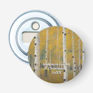Golden Modern Aspen Trees Bottle Opener