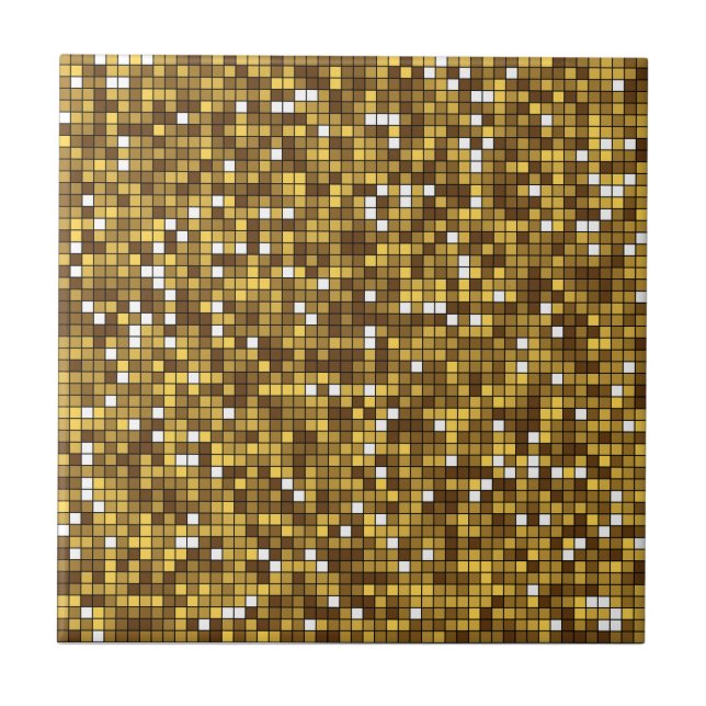 Golden Modern Decorative Geometric mosaic art Tile (Front)