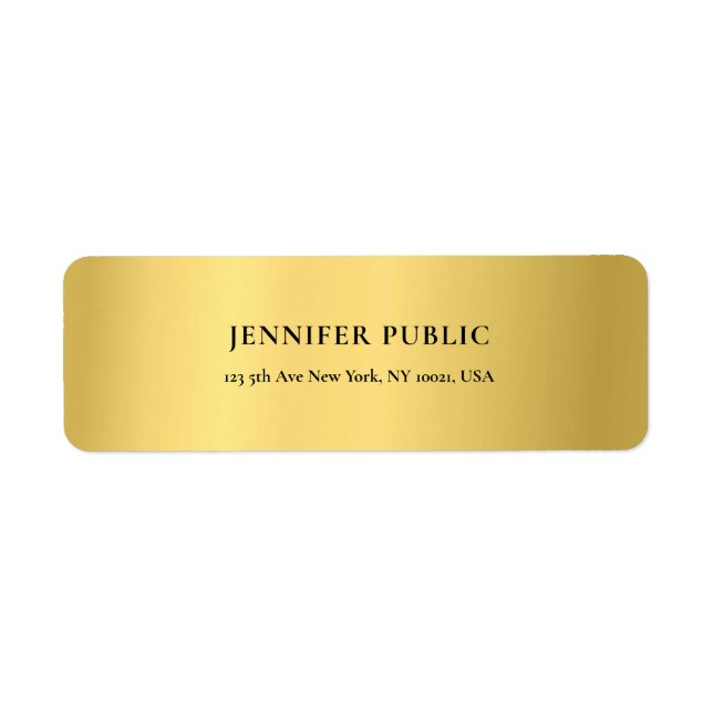 Golden Modern Glamour Gold Chic Adresse de retour (Devant)