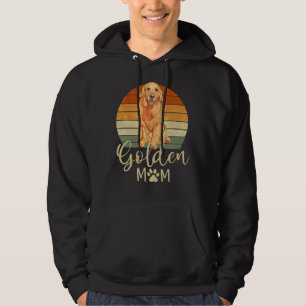 Golden Mom Retro Sunset Golden Retriever Dog Mama Hoodie