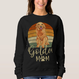 Golden Mom Retro Sunset Golden Retriever Dog Mama Sweatshirt