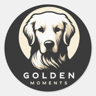 Golden Moments Sleek Minimalism Golden Retriever Classic Round Sticker