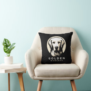 Golden Moments Sleek Minimalism Golden Retriever Throw Pillow