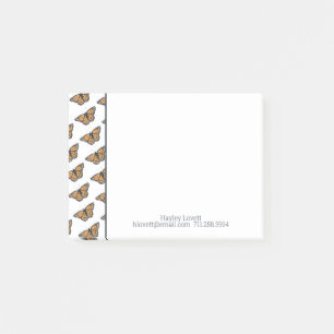 Golden Monarch Butterfly Elegant Add Your Name Post-it Notes