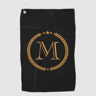 Golden Monogram Golf Towel