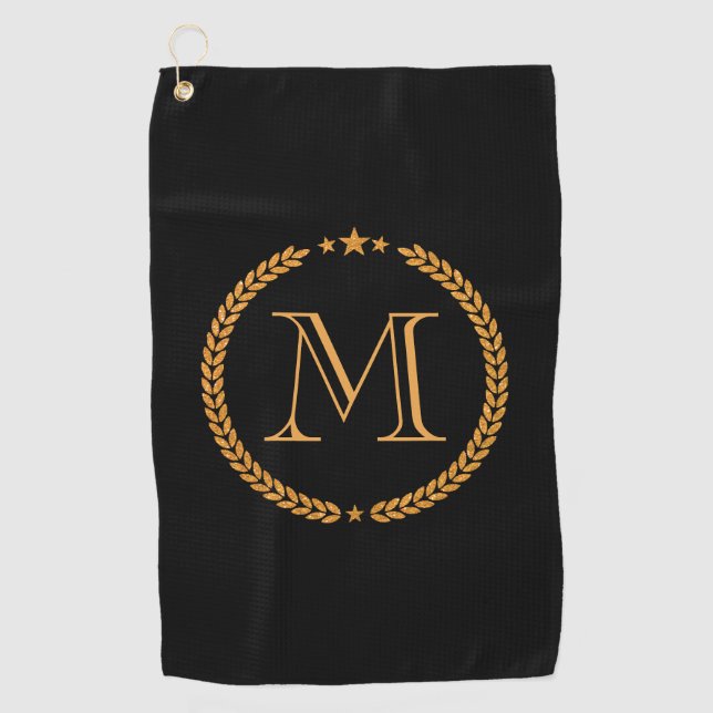 Golden Monogram Golf Towel (Front)