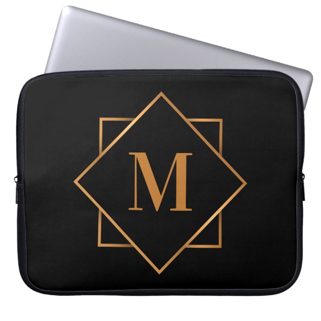 Golden Monogram Laptop Sleeve (Front)